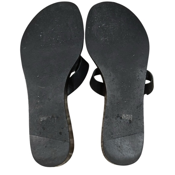 Ann Taylor Black Leather Sandals with Wide Straps - Picture 7 of 7